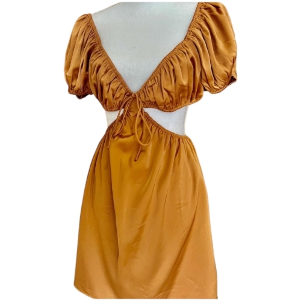 Junior Women's M 1pc Balloon Sleeved Romper Dress